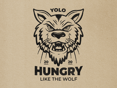 2020 Wolf 2020 badge character dog hungry illustration illustrator mascot msg317 vector wolf yolo