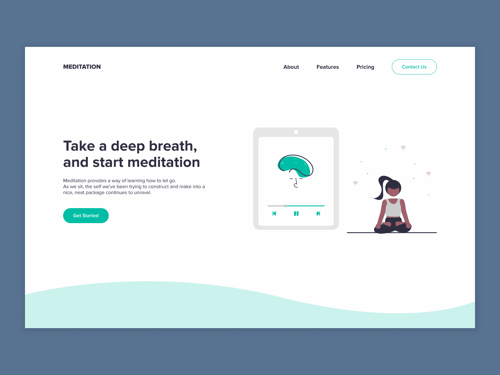 Meditation - web meditation minimal motion motion design ui web website