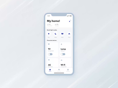 Smart home 2danimation ae animation lamp mobile app motion design motiongraphics smart home smart house smarthome ui ui design ux