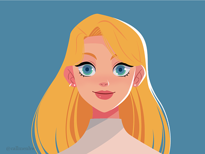 Blonde girl 2d blonde character charater design flat girl illustration
