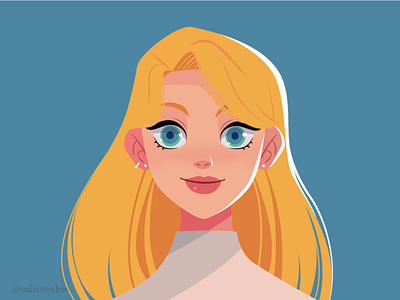 Blonde girl 2d blonde character charater design flat girl illustration