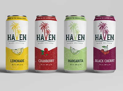 Haven Hard Seltzer branding design logo package design