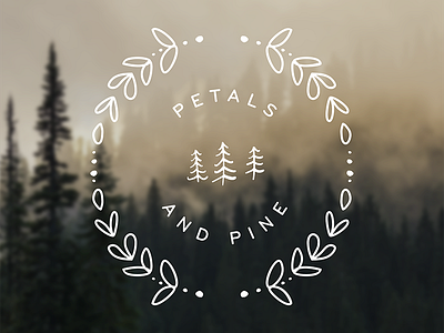 Petals & Pine Logo design floral logo pine simple wedding industry