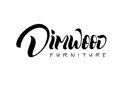 Dimwood furniture brush hand lettering lettering logo