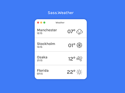 Sass Weather css html macos sass ui weather widget