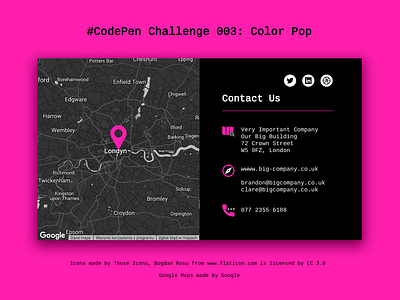 Color Pop - CodePen Challenge css dark mode ui web design