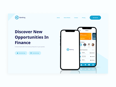 Finance app : hero section design hero section landing page ui design web design web ui website design website ui