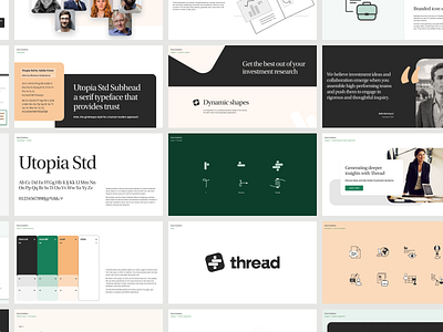 Thread Brandbook asset management brand guidelines brand identity branding collaboration colour palette investment knowledge investment platform investment research investment teams logo typography
