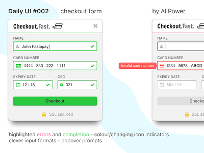 Daily UI 002 - checkout form checkout dailyui form invisionstudio payment ui ux