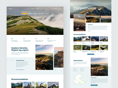 Visual Concept for Ukrainian Tourist Portal clean design images landing minimal montserrat mountains tourism tourist travel traveling ui ukraine web web design website