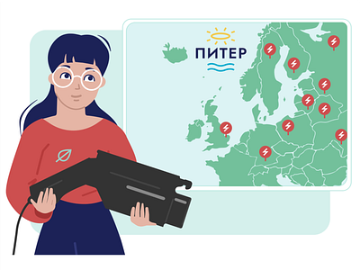 Where to charge an electric car? blog charger charging design electrocar illustration ui vector