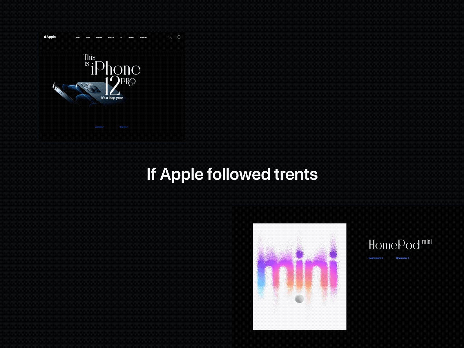 if. apple concept design minimal type ui ux web