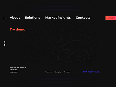 Xe → Xendiz branding dark design flat identity logo menu minimal type typography ui ux web website xe