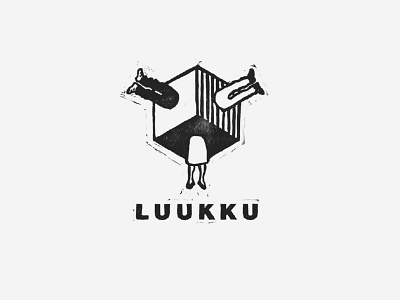 Luukku logo branding graphic design illustration lino cut lino print logo logo design
