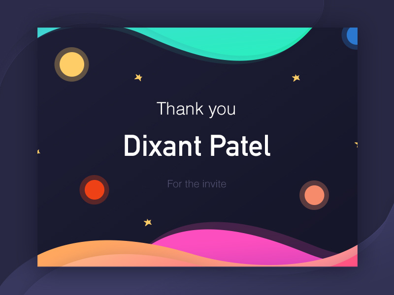 Hello Dribbble! 💌 stars graphic gradients space colors waves first shot debut