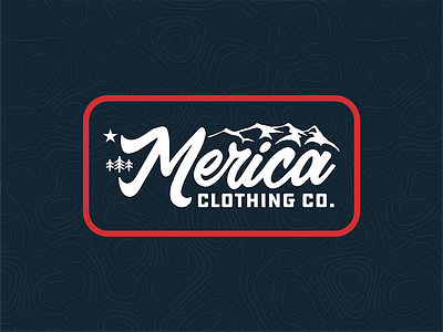 'Merica Clothing Co. Script Logo badge branding logo merica mountains outdoors usa