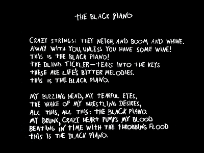 What is your favourite piece of art or design, by someone else? ady endre poem the black piano