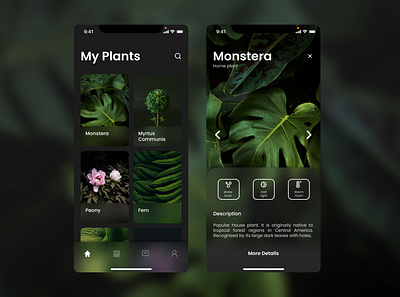 Mobile App | Plants Friendly app design glassmorphism mobile design ui ux