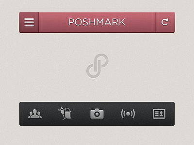 Poshmark iPhone App app black burgundy buttons clothing fashion icons ios iphone mobile navbar shopping tabbar ui