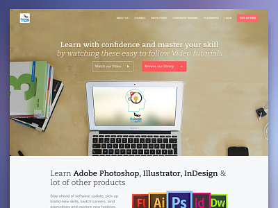 Landing Page design education homepage landing page photography web webpage
