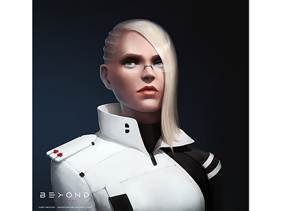 Dagonian Colonel — BEYOND THE STARS army blond card colonel faction fleet game girl officer online uniform white