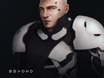 Dagonian Adjutant — BEYOND THE STARS art black character face fuure game man portrait scifi suit video white