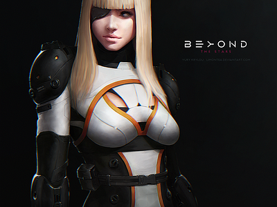 Confederation Agent — BEYOND THE STARS 2d art black character digital game girl scifi suit video white woman