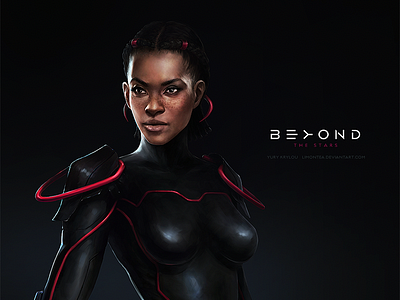 Agnes — BEYOND THE STARS 2d art black character empire game girl portrait red scifi space woman