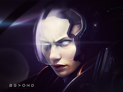 Pilot — BEYOND THE STARS character face game girl helmet illustration pilot portrait scifi space woman