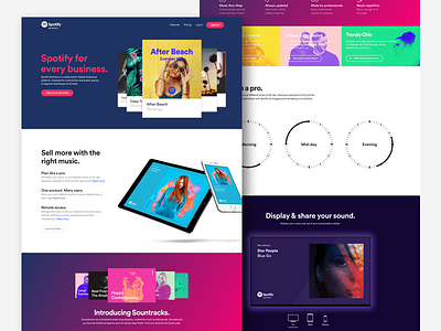 Spotify Business Landing page business button cover display hero landing page meny music soundtrack soundtrack your brand spotify
