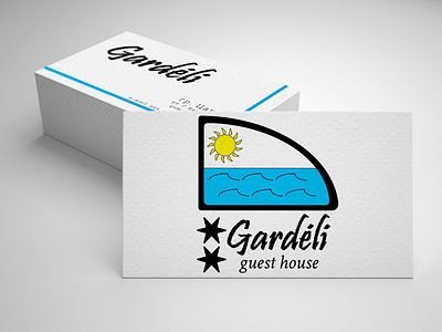 Guest house Gardeli beach business cards guest house logo sea sun