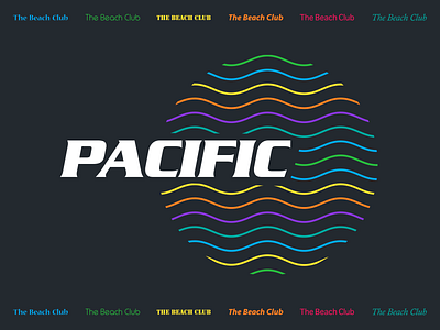 Pacific - The Beach Club brand identity branding clean identity design logo logos minimalist vector wordmark