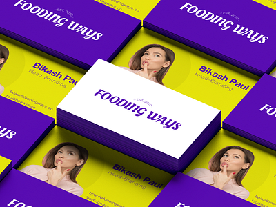 Business Card | FoodingWays® branding business card design businesscard clean colorful food girl logo minimal modern typography