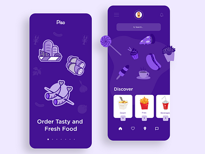 Piso® food app adobexd branding clean design minimalist typogaphy typography ui uiux vector xd design