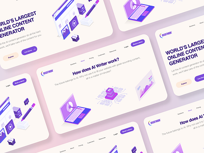 AI Content Generator branding clean minimalist ui ux vector