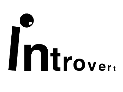 Introvert black white bold font clean fused typography vector