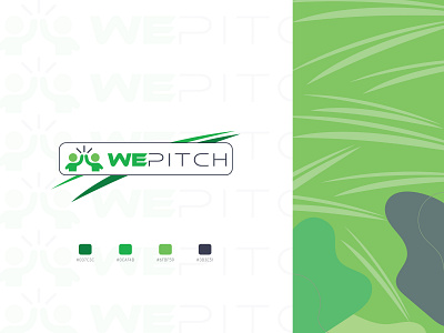 WePitch Logo Branding Design branding cricket green icon illustration logo minimalist typography vector wordmark