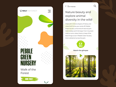 Nature Park Mobile App app branding clean design minimalist ui ux