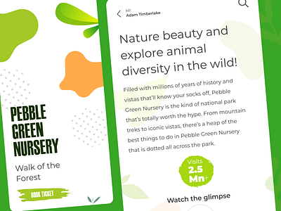 Mobile UI - WalkTheForest® branding clean natural nature art typography ui vector