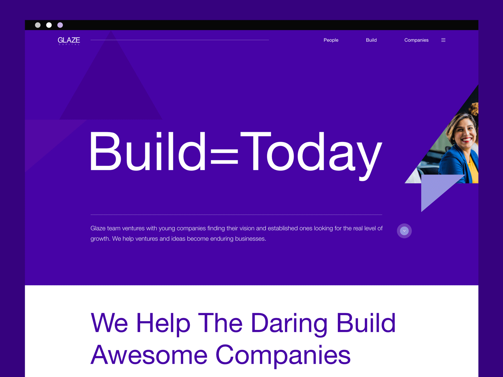 Minimal Website UI - Glaze Capital bold font branding clean design minimalist typography website