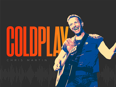 Chris Martin - Coldplay bold font illustration minimalist poster typography vector