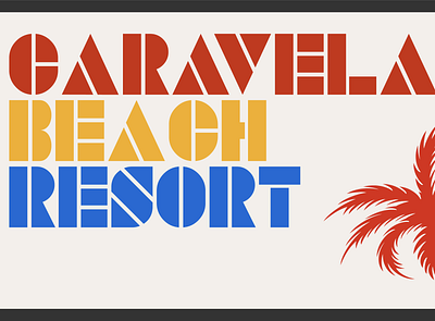 Branding - Caravela Beach Resort bold font branding clean design illustration minimalist typography vector