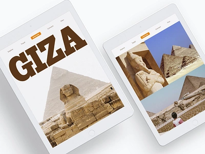 Website UI Concept - GIZA Travel bold font branding clean minimalist ui website