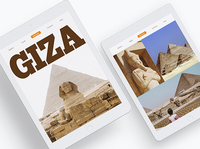 Website UI Concept - GIZA Travel bold font branding clean minimalist ui website