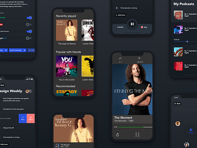 Music Streaming App app clean app dark app design ios mobile mobile app music music app stream ui ui ux ux design