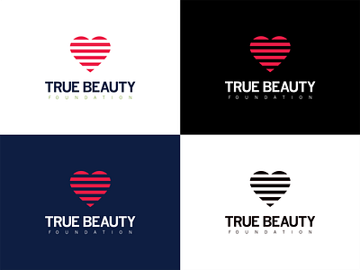 True Beauty - Logo branding branding and identity heart icon illustation mark red vector art wordmark wordmark logo