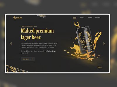 Premium Lager  Beer Homepage Design Concept