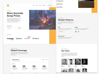 Scrap Prices Landing Page Design