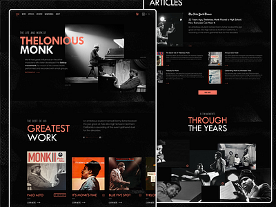 The life of Thelonious Monk adobe photoshop adobexd design ui uidesign ux webdesign website webui webuiuxdesign
