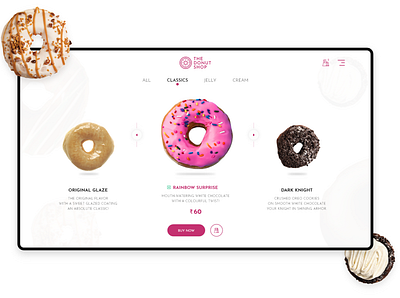 The Donut Shop Webpage adobe photoshop adobexd donuts ui uidesign uiux web design webdesign website webui webuiuxdesign